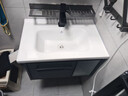 燁賜（YECI）小戶(hù)型防潮智能浴室柜陶瓷一體洗臉盆柜組合衛生間洗手盆洗漱臺 陶瓷盆：?jiǎn)蔚豕?60cm 贈(龍頭+下水五金全套配件) 曬單實(shí)拍圖