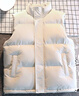 羽絨服馬甲女秋冬新款休閑百搭簡(jiǎn)約外穿保暖背心馬甲 W03-象牙白 L 曬單實(shí)拍圖