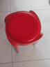 新藝鴻運塑料凳子家用加厚客廳餐桌成人高板凳紅色喜慶圓凳現代飯店膠椅子 中國紅-4把裝【凈重1.5kg/軟包坐墊】 曬單實(shí)拍圖