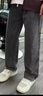頂峰保羅（Dingfengbaoluo）男士牛仔褲春夏季復古休閑直筒簡(jiǎn)約寬松百搭闊腿長(cháng)褲SSD89黑灰L 曬單實(shí)拍圖