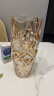 点特 欧式创意水晶玻璃彩色花瓶客厅摆件插花富贵竹水培干花简约大号 （琥珀色）网格花瓶 实拍图