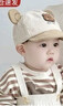 眺德高寶寶鴨舌帽子秋冬季韓版薄男女童可愛(ài)小熊防曬燈芯絨嬰兒春秋軟檐 燈芯絨rock熊貼鴨舌-卡其色 建議8個(gè)月-2歲（46-50cm) 曬單實(shí)拍圖