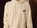 名創(chuàng  )優(yōu)品（MINISO）連帽衛衣男春秋季重磅硬挺美式潮流青少年痞帥風(fēng)外套 白 L  曬單實(shí)拍圖