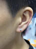 BJYLs999純銀閃鋯螺紋耳釘男款純銀小眾設計感養耳洞耳骨釘女百搭耳飾 999銀鋯石螺紋耳釘-4mm單只 曬單實(shí)拍圖