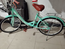 新款男女式復古輕便通勤車(chē)22寸.24寸.26寸大學(xué)生通用單車(chē) 蘋(píng)果綠+單速+充氣款+禮包 24寸適合身高150-162厘米 曬單實(shí)拍圖