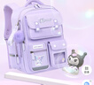 Hello Kitty書(shū)包小學(xué)生護脊減負女孩庫洛米兒童女生大容量雙肩包 庫洛米紫（四到六年級） 曬單實(shí)拍圖
