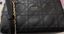 ELLE女包新款菱格鏈條手提單肩腋下包波士頓包圣誕禮物25325黑 曬單實(shí)拍圖