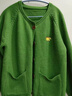 俏蘭緹（CIOLATI）日系復古綠色針織開(kāi)衫毛衣外套女2025秋季新款慵懶寬松風(fēng)軟糯毛衣 綠色 S 建議70-90 曬單實(shí)拍圖