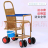 小卜麥童雙層編制夏季嬰兒推車(chē)護欄增高仿藤編推車(chē)寶寶兒童小孩車(chē) 加高護欄可站立+藤編盤(pán) 曬單實(shí)拍圖