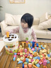 童木星實(shí)木大顆粒積木玩具3-6歲兒童益智拼裝拼圖男孩女孩生日新年禮物 100粒彩色積木【桶裝】 曬單實(shí)拍圖