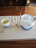富玉陶瓷景德鎮提梁壺茶具套裝家用高端泡茶壺茶杯喬遷伴手禮 花漫5頭茶具 曬單實(shí)拍圖