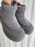 回力雪地靴男2025冬季新款皮毛一體高幫棉鞋戶(hù)外加絨加厚保暖東北棉靴 灰色 42 曬單實(shí)拍圖
