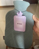 百賽施德國TUV認證熱水袋注水暖水袋毛絨暖手寶保暖北歐款 內膽+霧霾藍布套 x 中號1.2L x 1個(gè)無(wú)插手款 曬單實(shí)拍圖