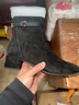 百麗（Belle）復古絨面羊皮時(shí)裝靴女2025冬新商場(chǎng)同款氣質(zhì)優(yōu)雅短靴BBW44DD5 黑色-單里 36 (230mm) 曬單實(shí)拍圖