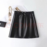 2025秋季新款真皮松緊腰短裙女韓版一步裙綿羊皮休閑小皮裙半身裙 黑色 2XL 曬單實(shí)拍圖