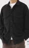MUJI男式 抓絨 襯衫 男士長(cháng)袖襯衣外套開(kāi)衫男裝25年冬季 AB1PAA5A 黑色 L  (175/100A) 曬單實(shí)拍圖