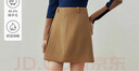 茵曼（INMAN）【商場(chǎng)同款】疊褶開(kāi)叉半身裙冬季女裝新款A字顯瘦短裙 咖色 M 曬單實(shí)拍圖