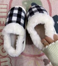樸西棉拖鞋男秋冬季2025新款包跟棉拖居家男鞋家用室內防滑防臭棉鞋 黑白格 41 （40-41） 曬單實(shí)拍圖