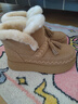 星期六（St&Sat）真皮保暖雪地靴厚底加絨棉靴休閑鞋女鞋 SSD411AP9Z 米色 37 曬單實(shí)拍圖