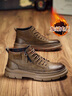 群狼·世家男鞋2025冬季新品男士工裝短靴復古中幫厚底馬丁靴男真皮英倫皮靴 曬單實(shí)拍圖