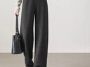 韓都衣舍【含羊毛輕通勤】窄版直筒褲女2025秋冬時(shí)尚高腰顯瘦休閑褲女 曬單實(shí)拍圖