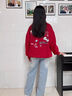 女童加絨衛衣秋冬2025新款兒童本命年上衣女孩大童冬紅色kt貓衣服 紅色加絨款 升級重磅親膚絨 160 曬單實(shí)拍圖