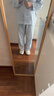 MUJI女式 無(wú)側縫雙層紗織長(cháng)袖睡衣 家居服套裝純棉女士26年春季女裝 淺藍色條紋 XL 上裝165/92A 下裝165/74A 曬單實(shí)拍圖