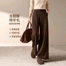 沫晗依美醋酸羊毛針織毛呢神褲2025冬季綿羊毛絨闊腿暖暖褲休閑褲 曬單實(shí)拍圖