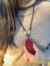 紀梵蒂 GEFIODEY大勢至菩薩馬年生肖保真朱砂本命佛本命年吊墜屬馬女項鏈男士掛件 【?；ⅰ刻摽詹仄兴_ 曬單實(shí)拍圖