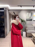 春乏2025秋冬新款大毛領(lǐng)雙面絨毛呢外套女中長(cháng)款小個(gè)子顯瘦呢子大衣女 紅色 S 建議105-115斤 曬單實(shí)拍圖