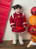 G.duck小黃鴨童裝漢服女童冬季旗袍裙兒童拜年服中式唐裝裙子女孩表演服 男童套裝 110 建議100-110cm4-5歲cm 曬單實(shí)拍圖