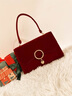 CADUNI KAISER包包女包紅色新娘婚包輕奢手提單肩斜挎生日新年禮物送女生女友 【酒紅色】實(shí)用走心 品牌小眾百搭時(shí)尚高端氣質(zhì) 曬單實(shí)拍圖