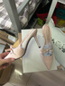 CHARLES&KEITH緞面蝴蝶結尖頭高跟涼鞋女生日禮物新年禮物送女友CK1-60361556 Light Pink淺粉色 39 曬單實(shí)拍圖