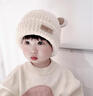 獺惠寶寶帽子冬季韓版男女童嬰兒毛絨帽針織保暖護耳秋冬款兒童毛線(xiàn)帽 毛絨帽-PIT小熊帽-米色 頭圍44-51cm 曬單實(shí)拍圖