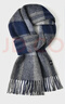 海瀾之家（HLA）HLA/海瀾之家綿羊毛圍巾時(shí)尚百搭保暖防寒秋冬戶(hù)外圍脖情人節禮物 HH灰藍格紋 164cm×30cm 曬單實(shí)拍圖
