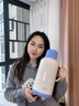 嘉特（GiNT）保溫壺大容量家用熱水瓶學(xué)生宿舍暖水壺辦公室茶瓶女玻璃高顏值 馨雅藍 曬單實(shí)拍圖
