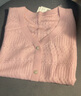 百圖betu女裝春夏新款毛針織衫V領(lǐng)短款上衣寬松氣質(zhì)短袖女2403T05 粉紅 M 曬單實(shí)拍圖