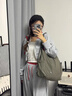 滕閣廂 通勤托特包女包斜挎包單肩包大容量輕便多功能純色上課尼龍包 灰綠色 曬單實(shí)拍圖