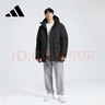 阿迪達斯25年冬款黑色派克羽絨服  商務(wù)通勤600蓬男士休閑羽絨連帽夾克 曬單實(shí)拍圖