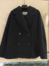 UR冬季新款女裝簡(jiǎn)約氣質(zhì)雙排扣超寬松大衣UYL150091 墨藍 S 曬單實(shí)拍圖