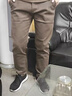 花花公子（PLAYBOY）輕奢深灰色休閑褲男九分褲百搭秋冬季男生褲子加絨加厚款男士長(cháng)褲 咖色九分褲【秋款 32 【130-140斤】 曬單實(shí)拍圖