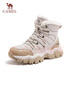 駱駝（CAMEL）雪地靴女舒適加絨厚底系帶工裝保暖靴 L25W396111 杏色 36 曬單實(shí)拍圖
