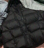 艾萊依陳都靈同款女士羽絨服2025泡芙短款連帽抽繩保暖冬外套 月夜黑M 曬單實(shí)拍圖