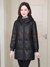 云旗千裘海寧真皮羽絨服女中長(cháng)款2025冬季新款休閑連帽綿羊皮皮衣皮草外套 黑色 L 110-120斤 曬單實(shí)拍圖