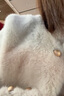 伊芙麗（eifini）伊芙麗圓領(lǐng)仿水貂皮草金屬扣裝飾短款毛毛外套2024冬季新款上衣 米白 M 105-115斤 曬單實(shí)拍圖