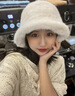 恬飾保暖帽子女冬季加絨加厚防風(fēng)護耳顯臉小漁夫帽女百搭圣誕元旦禮物 白色毛絨帽子 曬單實(shí)拍圖