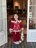女童套裝加厚2025新款洋氣兒童衣服秋冬季小女孩國風(fēng)新年服兩件套 紅色 110 cm 曬單實(shí)拍圖