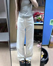 哈魯迪白色牛仔褲女士直筒闊腿褲2025秋冬新款高級簡(jiǎn)約韓版垂感休閑褲 白色 M （90-100斤） 曬單實(shí)拍圖