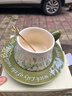 昱博晏油畫(huà)風(fēng)鈴花咖啡杯碟套裝陶瓷高顏值復古馬克杯子伴手禮盒生日禮物 復古花鳥(niǎo)咖啡杯碟【綠色+金勺子】禮盒裝 曬單實(shí)拍圖