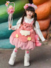 G.duck小黃鴨童裝洛麗塔公主裙女童連衣裙秋冬季草莓熊蓬蓬裙生日禮服兒 裙子 90 建議1~2歲（80-90cm） 曬單實(shí)拍圖